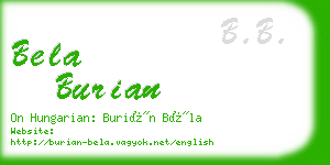 bela burian business card